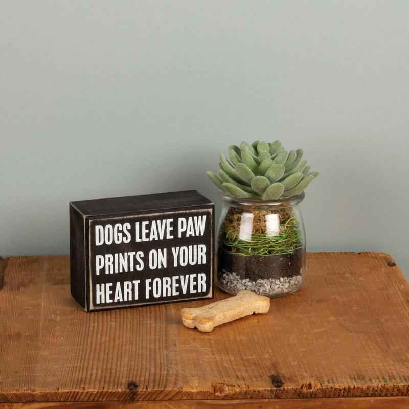 Dogs Paw Prints Box Sign