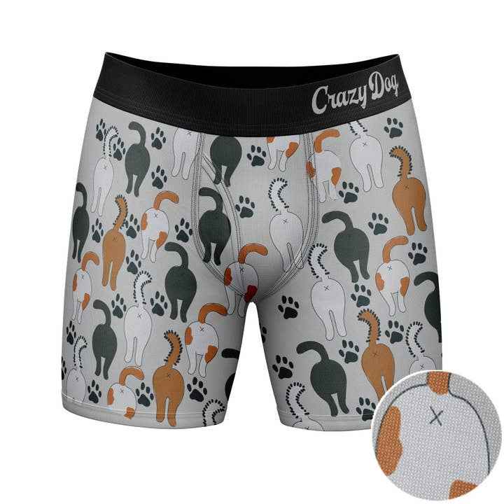 Funny Cat Butt Boxers – Crazy Dog T-Shirts Men's Underwear