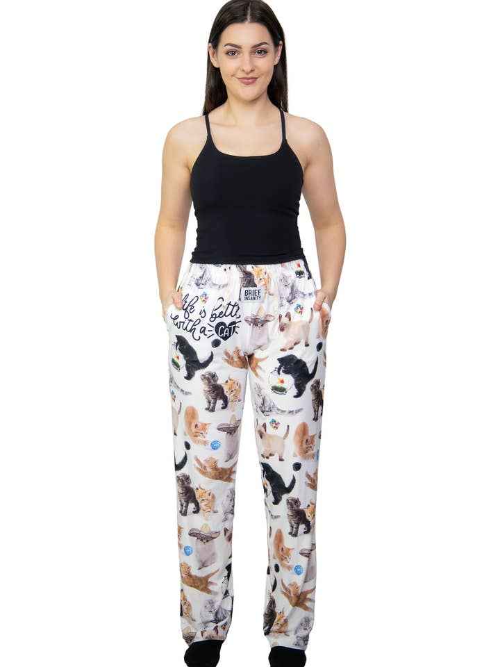 Cat Lounge Pants Life Is Better with a Cat - Brief Insanity