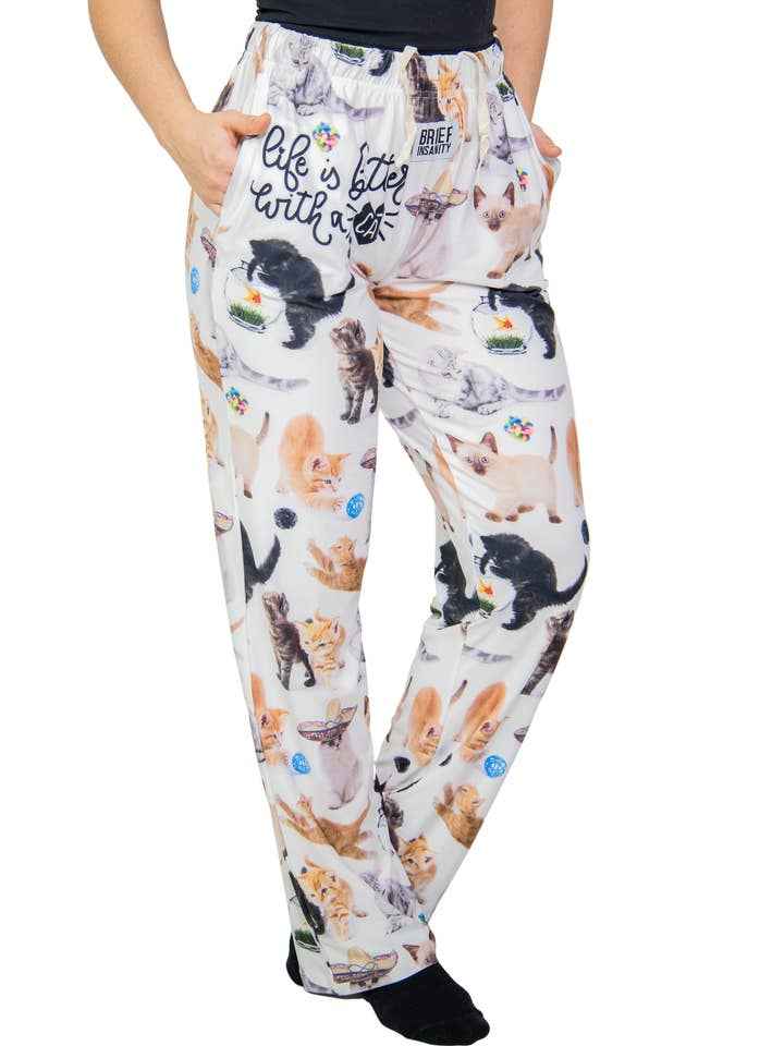 Cat Lounge Pants Life Is Better with a Cat - Brief Insanity