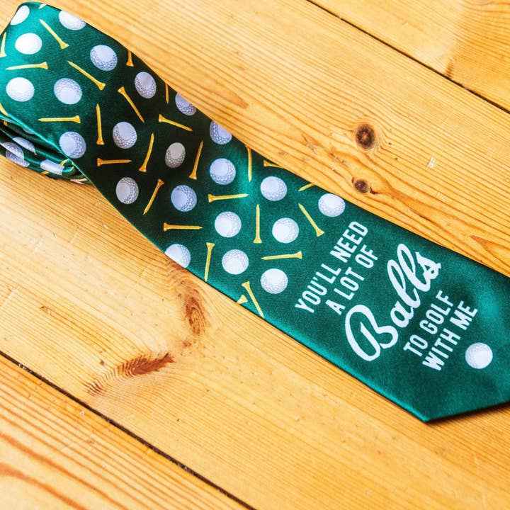Golf Balls Joke Necktie for Golfers