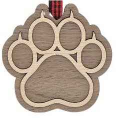 Personalized Cat Paw Ornament by Woodlander Workshop