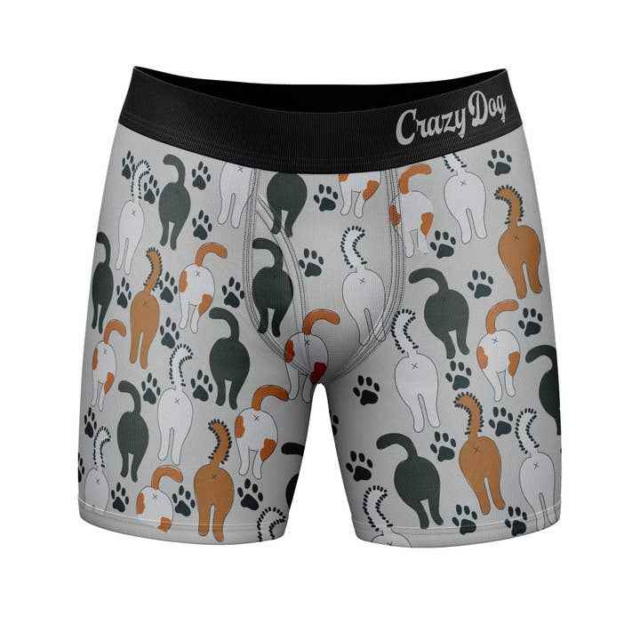 Funny Cat Butt Boxers – Crazy Dog T-Shirts Men's Underwear