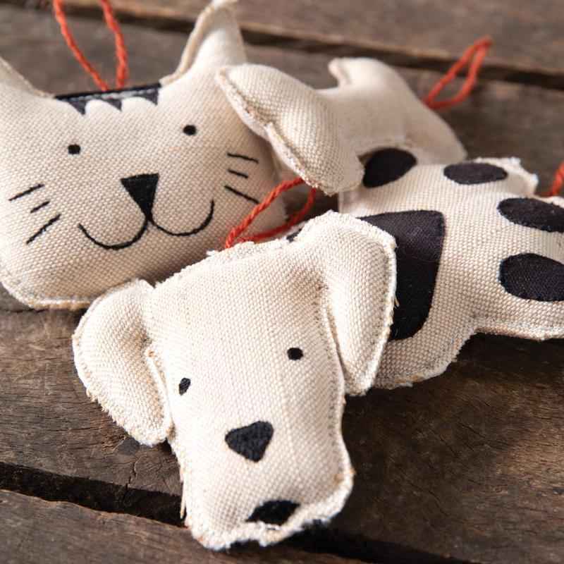 Pet Shapes Fabric Ornaments