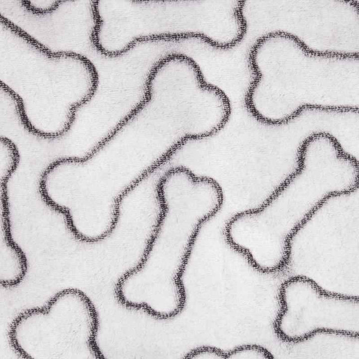 Black Embossed Bone Print Pet Blanket