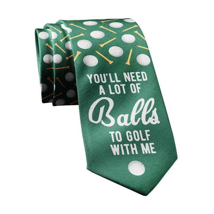 Golf Balls Joke Necktie for Golfers