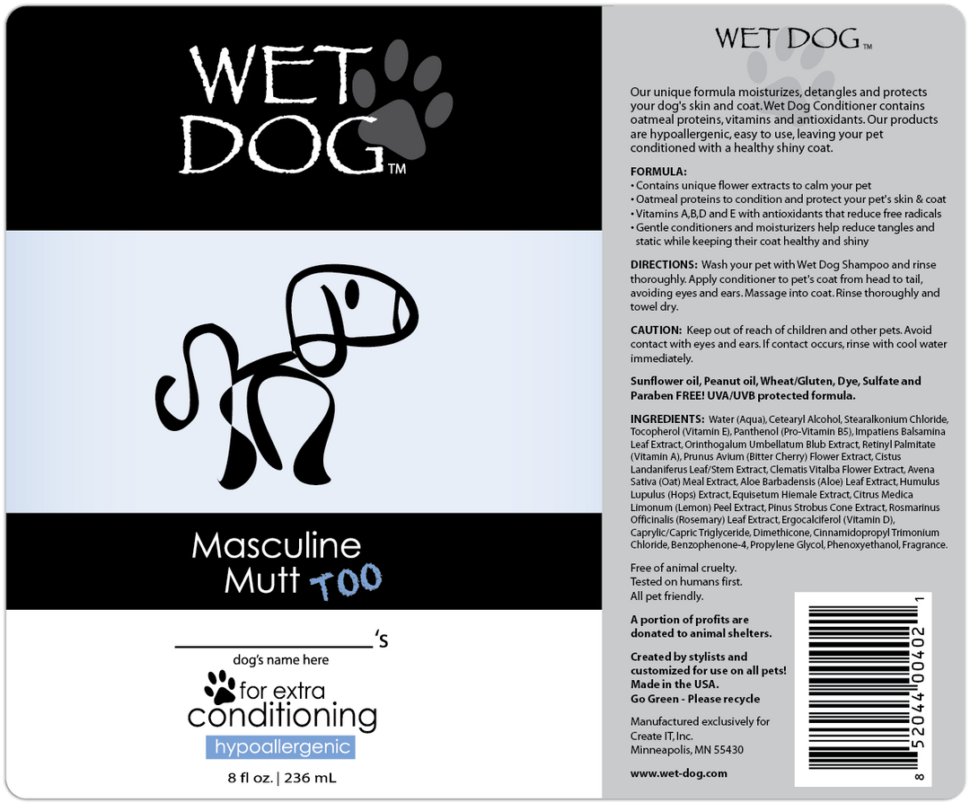 Wet Dog Masculine Mutt Calming Dog Conditioner