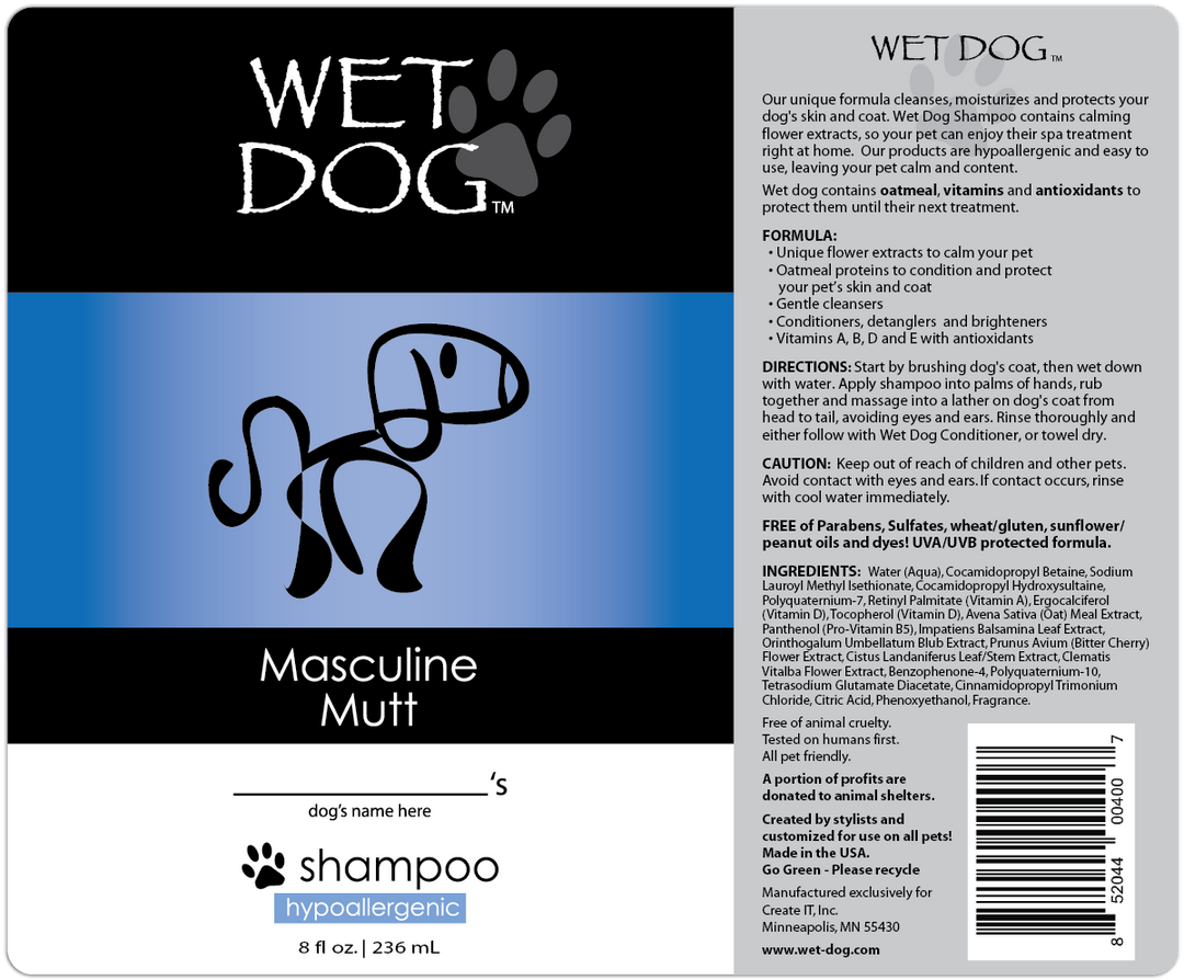 Wet Dog Masculine Mutt Calming Dog Shampoo