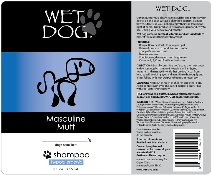 Wet Dog Masculine Mutt Calming Dog Shampoo