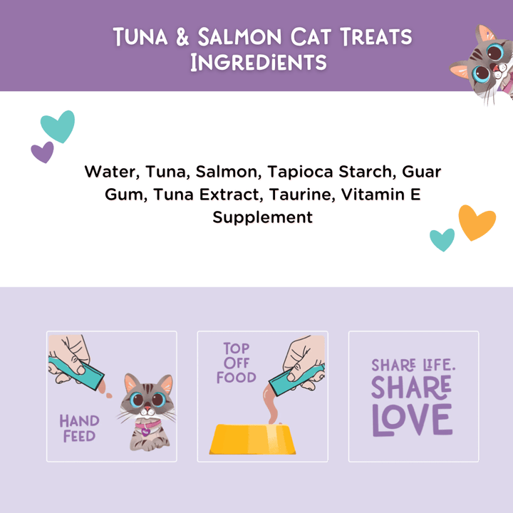 Tuna Salmon Cat Treats Mousse, Pack of 4 - Love, Nala