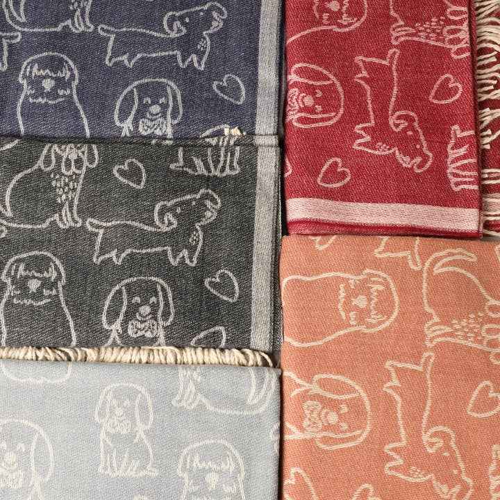 Puppy Print Scarf - Reversible Cashmere Feel - Fashion City