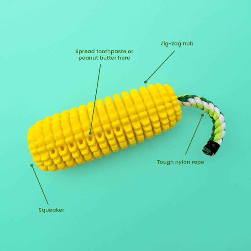 Corn-Shaped Dental Chew Toy - Yellow