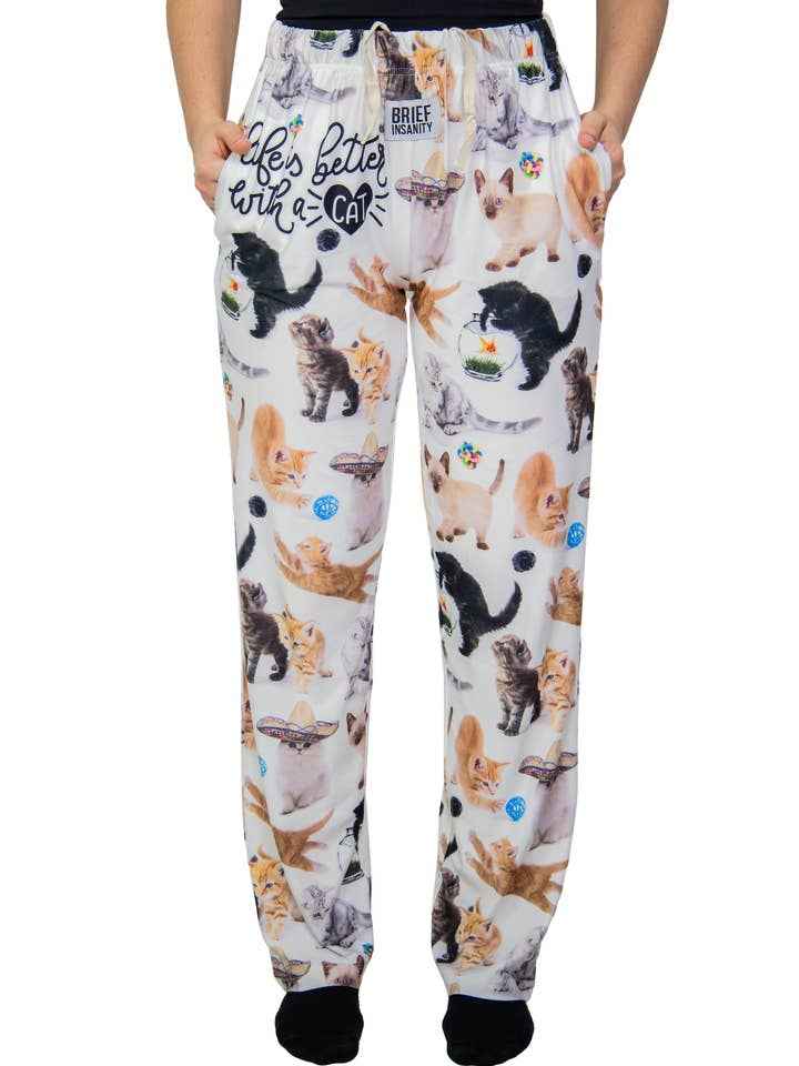 Cat Lounge Pants Life Is Better with a Cat - Brief Insanity