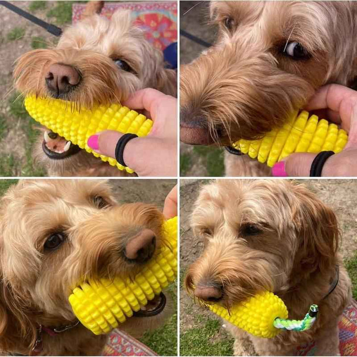 Corn-Shaped Dental Chew Toy - Yellow