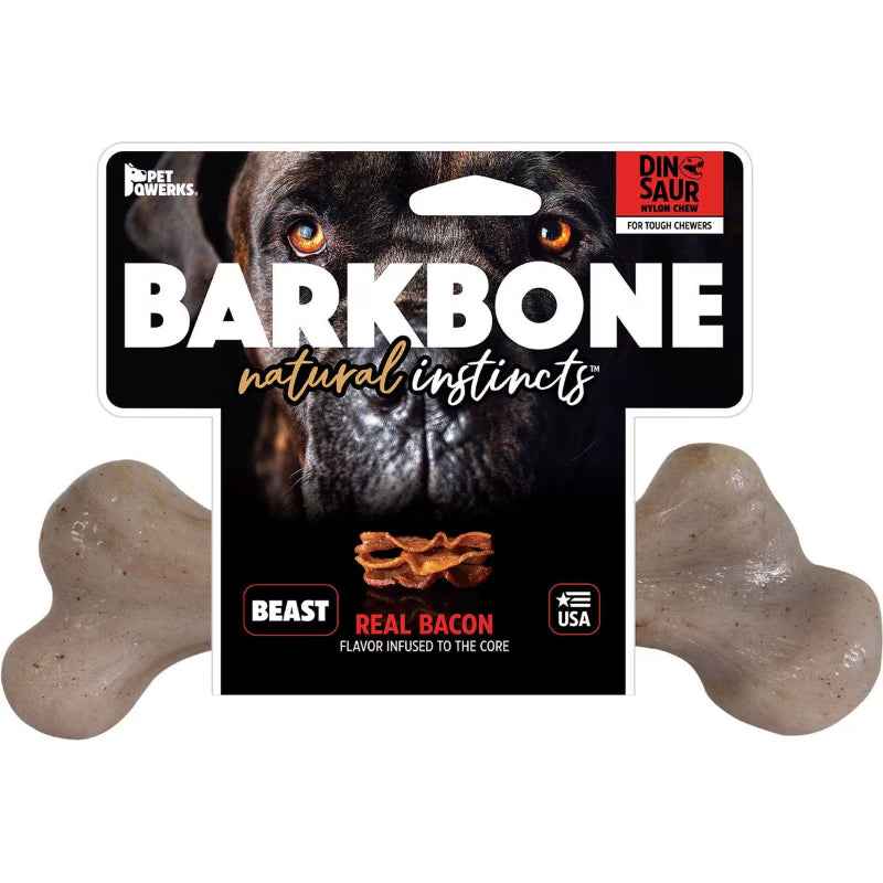 BarkBone Natural Instincts Dinosaur Bacon Dog Chew