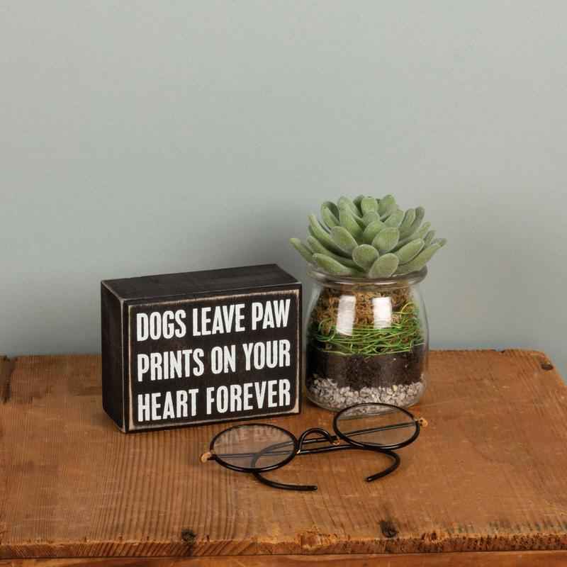 Dogs Paw Prints Box Sign
