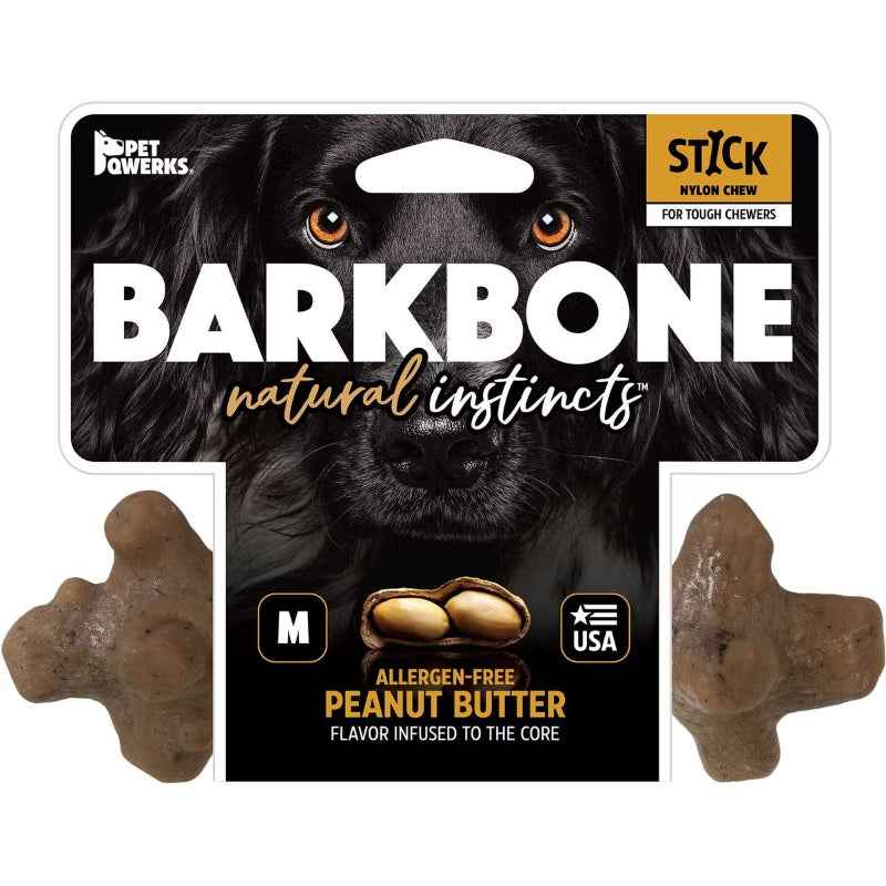 BarkBone Natural Instincts Stick Peanut Butter Infused Nylon Dog Chew
